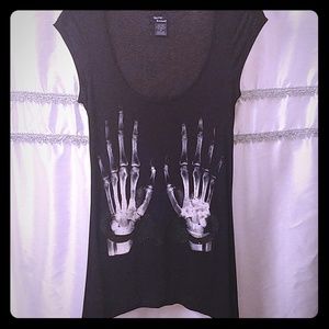 Hot Topic Skeleton Hands Handcuffs Top Size Small